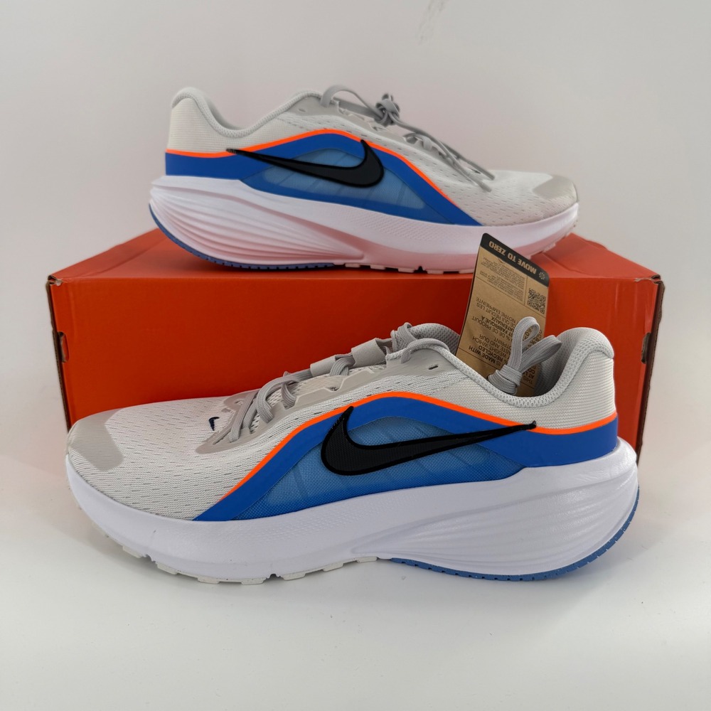 Nike Downshifter 14 Mens Sz 12 Platinum Tint Blue Orange Running Shoes NEW